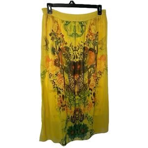 Vtg Lapis Floral Butterfly Pullon Maxi Skirt XL Boho Fairy Festival Whimsical